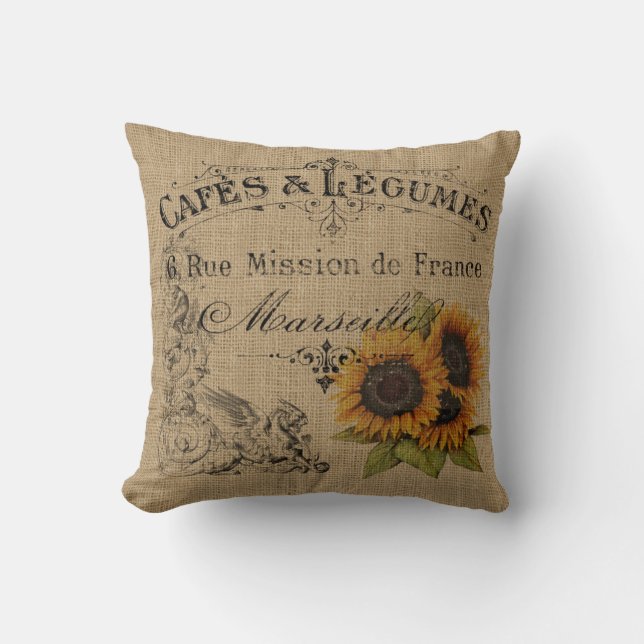 Coussin Burlap vintage (Recto)