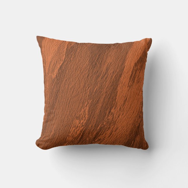 Coussin Burnt Sienna (rougeâtre-brun) abstrait motif (Recto)