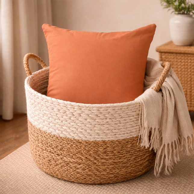 Coussin Burnt Terracotta Orange Solid Accent (Créateur téléchargé)