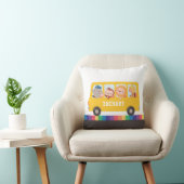 Coussin Bus De L'École Jaune Avec De Bons Animaux Enfants (Chaise)