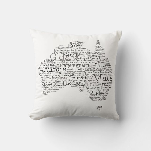 Coussin Busfire Special Edition Aussie Slang Map (Recto)