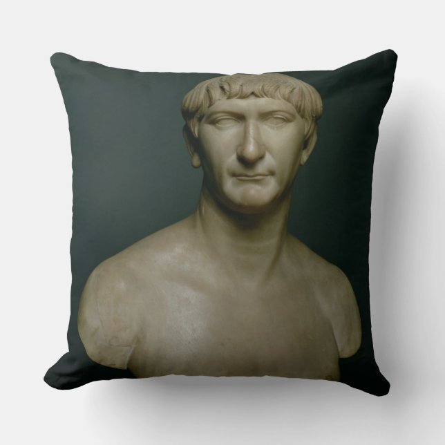 Coussin Buste de portrait d'empereur Trajan (53-117 (Recto)