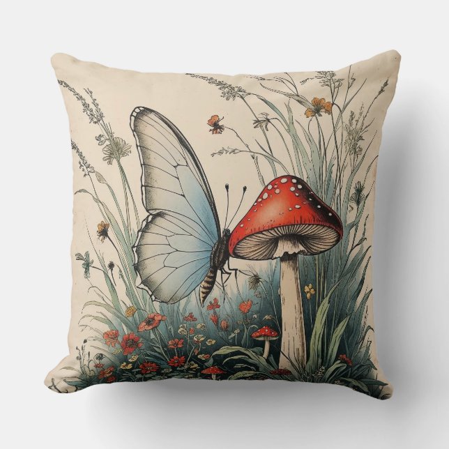 Coussin Butterfly Beneath the Bloom (Recto)