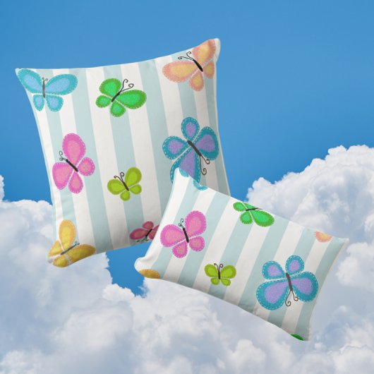 Coussin Butterfly Dreams Blue Stripe