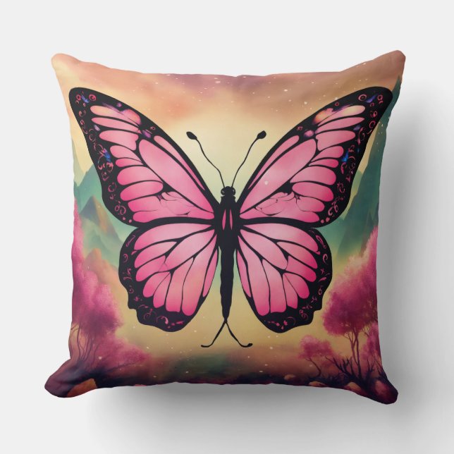 Coussin Butterfly Logo Throw Pillow (Recto)