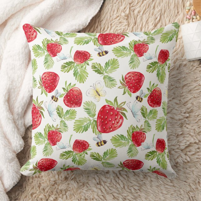Coussin Buzz aux fraises 20x20 Pilote (Couverture)