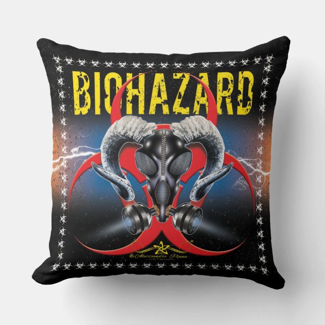COUSSIN BW ! AVERTISSEMENT BIOHAZARD ! CRÂNE (Recto)