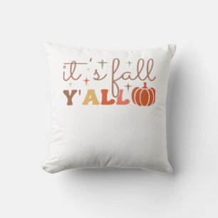 Coussin C’est l’automne Y’all, automne Citrouille Squelett