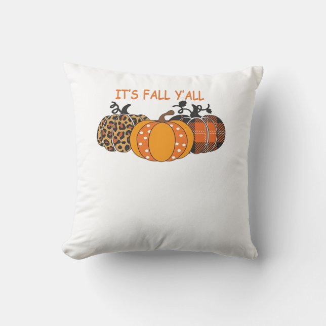 Coussin C’est l’automne Y’all Citrouille Thanksgiving (Recto)