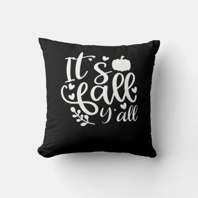 Coussin C’est l’automne Y’all ! Graphique tendance (Recto)