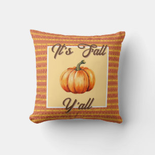 Coussin C’est l’automne Y’all - Rustique Citrouille Harves