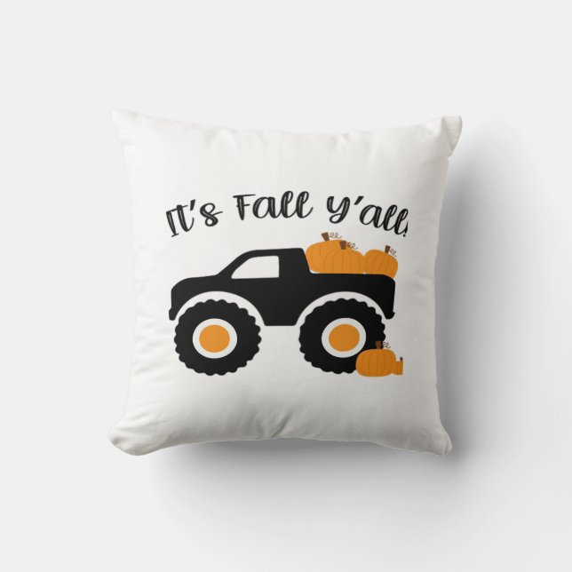 Coussin C’est le Monstre Automne Y’all avec Desi Graphique (Recto)