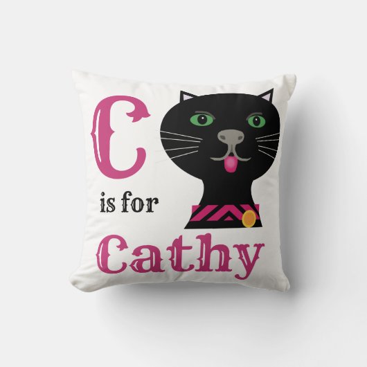 Coussin C est pour Cathy bébé fille (Recto)