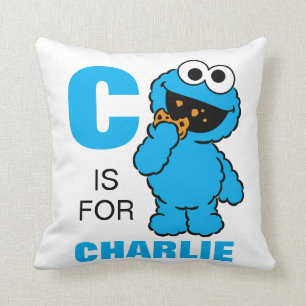 Coussin C est pour Cookie Monster Ajoutez Votre Nom