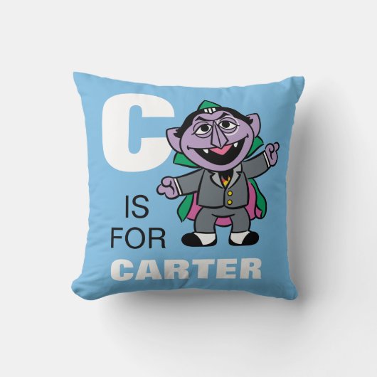Coussin C est pour Count von Count | Ajouter Votre Nom (Recto)