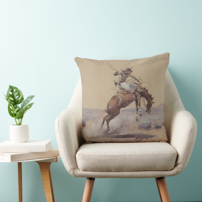 Coussin C M Russell Un Mauvais Pilote De Bronc Occidental (Chaise)