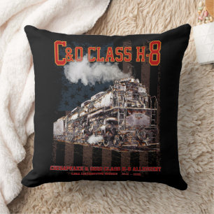 Coussin C&O Classe H-8 Locomotive Allegheny - Drapeau amér
