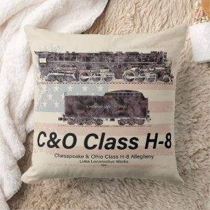 Coussin C&O Classe H-8 Locomotive Allegheny - Drapeau amér