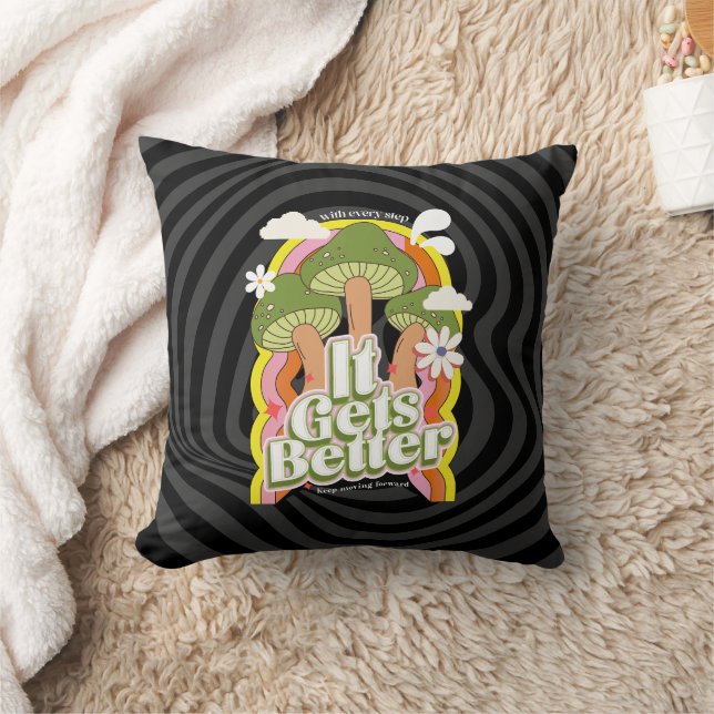 Coussin Ça devient mieux | Personnalisation de Good Vibes  (Couverture)