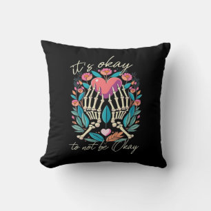 Coussin Ça Ne Va Pas - Squelette Mains Avec Coeur
