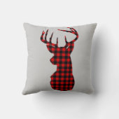 Coussin cabane de campagne plaid rouge de buffle Noël cerf (Verso)