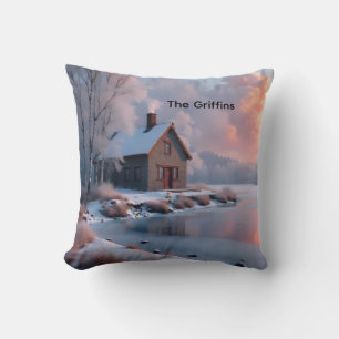 Coussin Cabane Personnalisée Lac Gelé 1