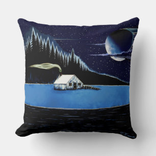 Coussin "Cabine au bord du lac" Jetez l'oreiller design.