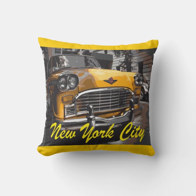 Coussin Cabine jaune de New York (Recto)