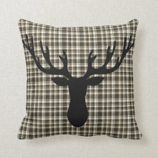 Coussin Cabine Rustique Petit Motif Carreaux Silhouette de