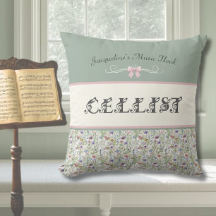 Coussin Cabinet de musique Enchanted Cello Wildflower