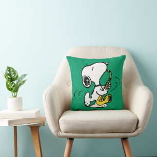 Coussin cacahuètes Lecteur Snoopy Saxophone