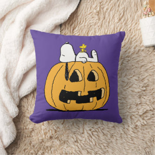 Coussin cacahuètes   Snoopy et Woodstock Jack-O-Lantern