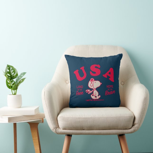 Coussin cacahuètes | Snoopy USA Land of the Free (Chaise)