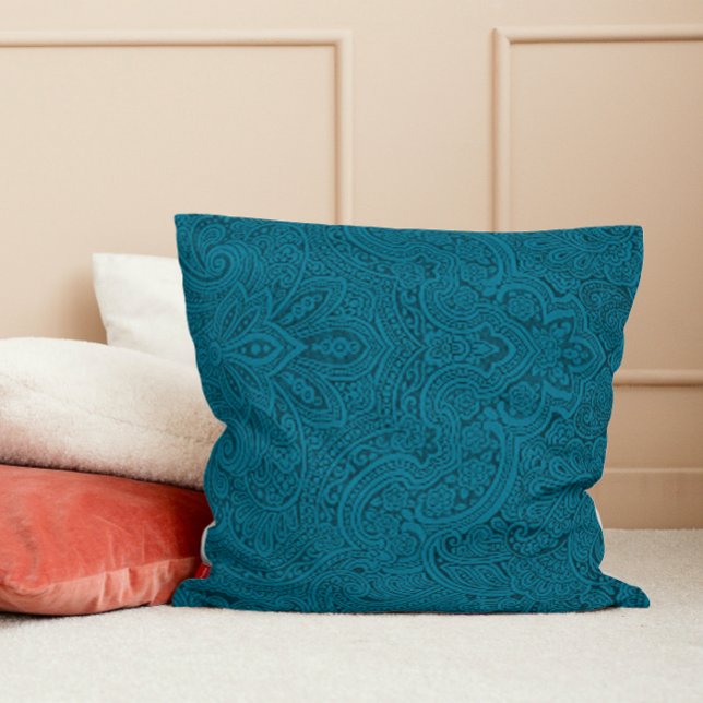 Coussin cachemire turquoise et bleu foncé (Créateur téléchargé)