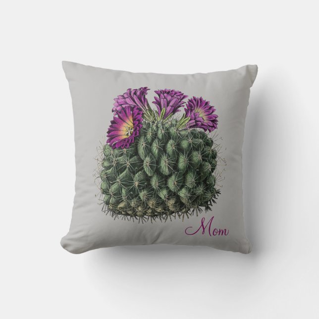 Coussin Cactus à fleur | Maman (Recto)