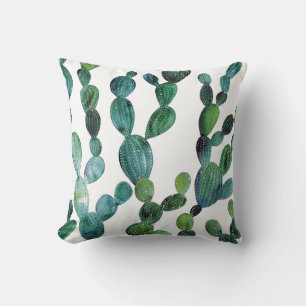 Coussin Cactus Craze : Tendance de l'aquarelle tropicale