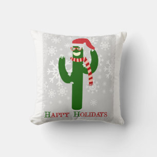 Coussin Cactus de Noël drôle