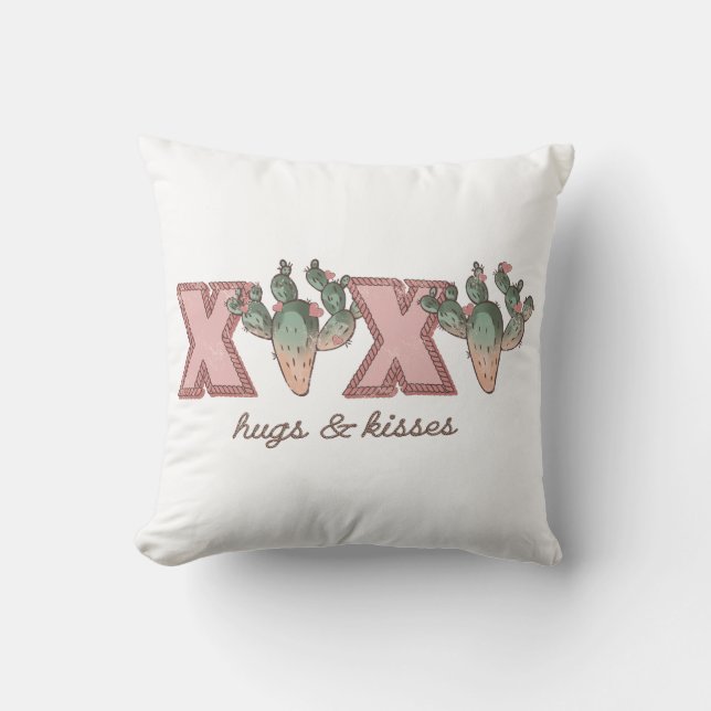 Coussin Cactus du désert XOXO (Recto)