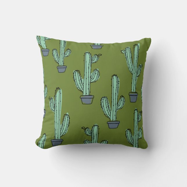 Coussin Cactus en pots (Recto)
