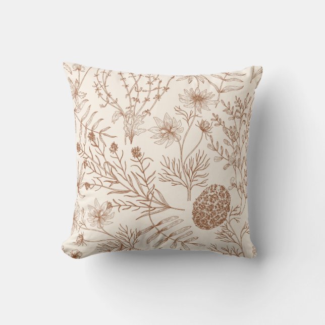Coussin Cactus et Succulentes Fantaisistes (Recto)