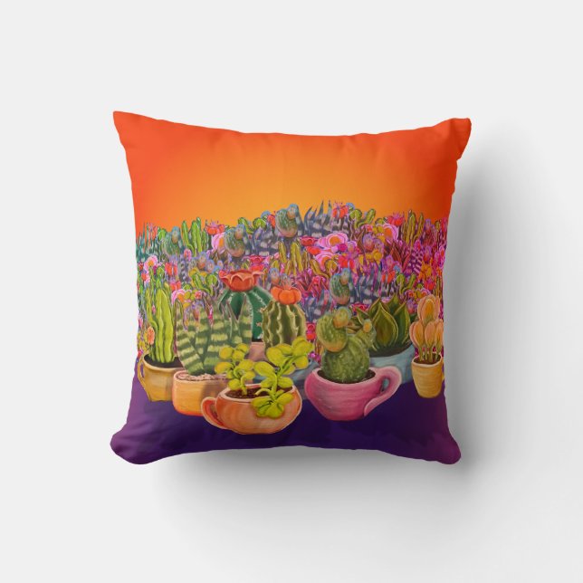 Coussin Cactus et succulents (Recto)