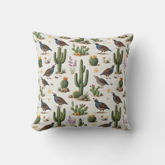 Coussin Cactus faune dense de la caille du désert