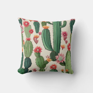 Coussin Cactus floral