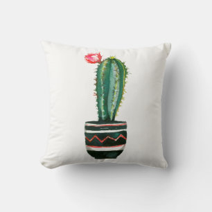 Coussin Cactus Floral Aquarelle Sud-Ouest Boho Chic