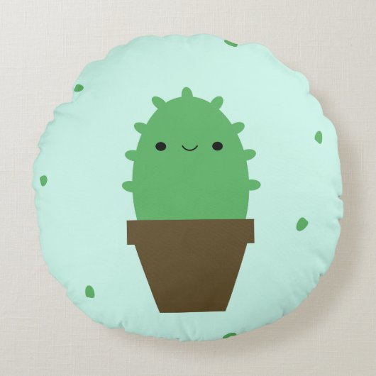 Coussin cactus mignon (Devant)