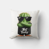 Coussin Cactus "Pas aujourd'hui" avec lunettes de soleil e (Recto)