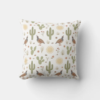 Coussin Cactus pastel doux Caille du désert