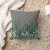 Coussin Cactus Poka Gris Simple (Couverture)