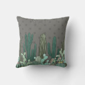 Coussin Cactus Poka Gris Simple (Verso)