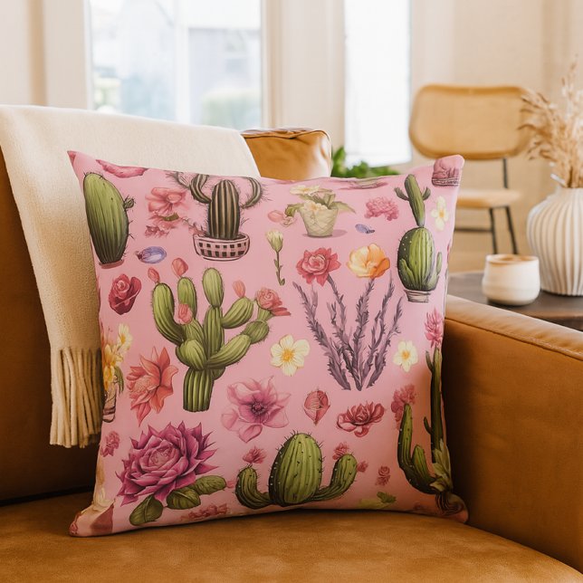 Coussin Cactus rose (Créateur téléchargé)